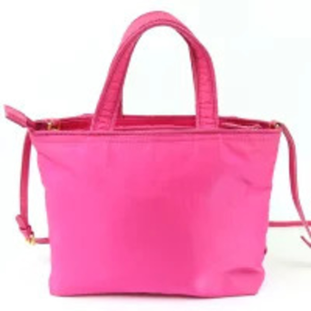 Prada bow bag shoulder front Tessuto lon prominent Pink